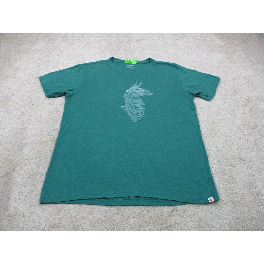 Cotopaxi Shirt Mens Medium M Green Llama Logo Graphic Print Tee Short Sleeve